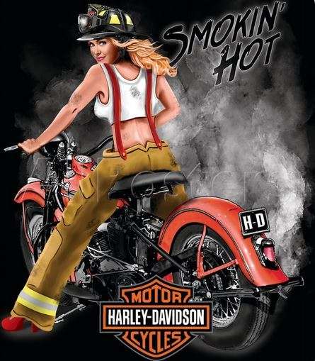 Harley Davidson - Smoking hot babe. genuine embossed metal tin sign