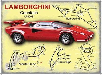 Lamborghini Countach heavy metal sign             mt25