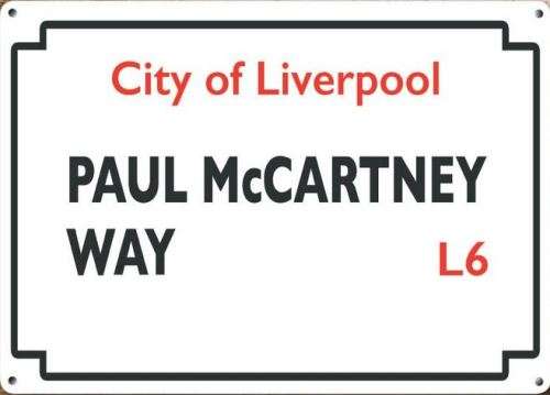 Paul McCartney Way metal vintage style pub sign                                   bd6