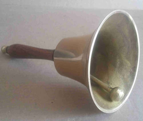 Hand bell school bell solid brass 12cm diameter