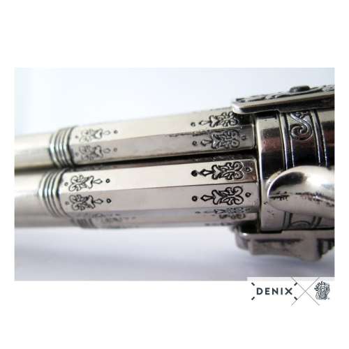 Revolving 4 barrel flintlock pistol. Non functional Replica