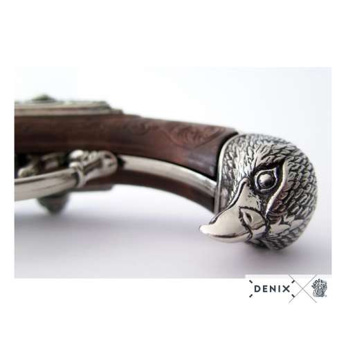 Revolving 4 barrel flintlock pistol. Non functional Replica