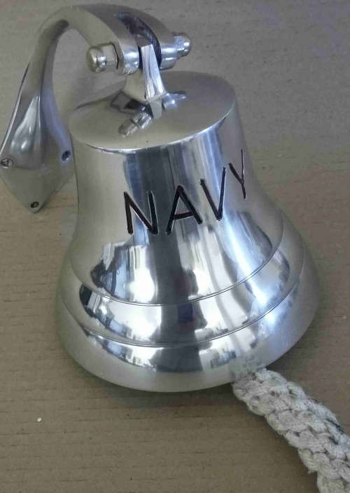 Silver bell NAVY 15cm diameter                nb1