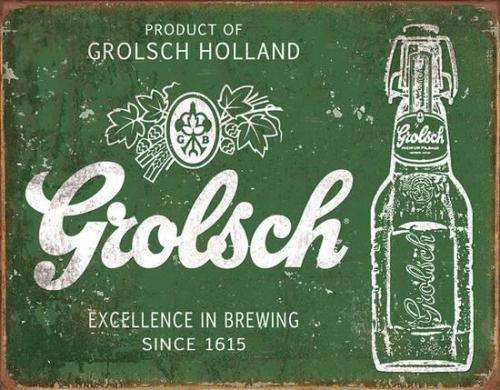 Grolsch beer vintage style distressed metal sign