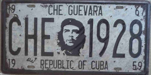 Cuba metal license embossed distressed plate              mt19