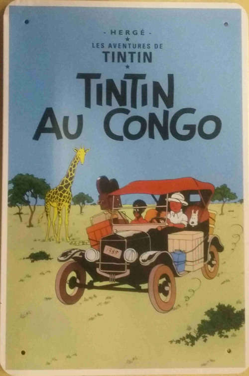 Tintin, Tintin Au Congo vintage/ retro Marvel comics metal sign