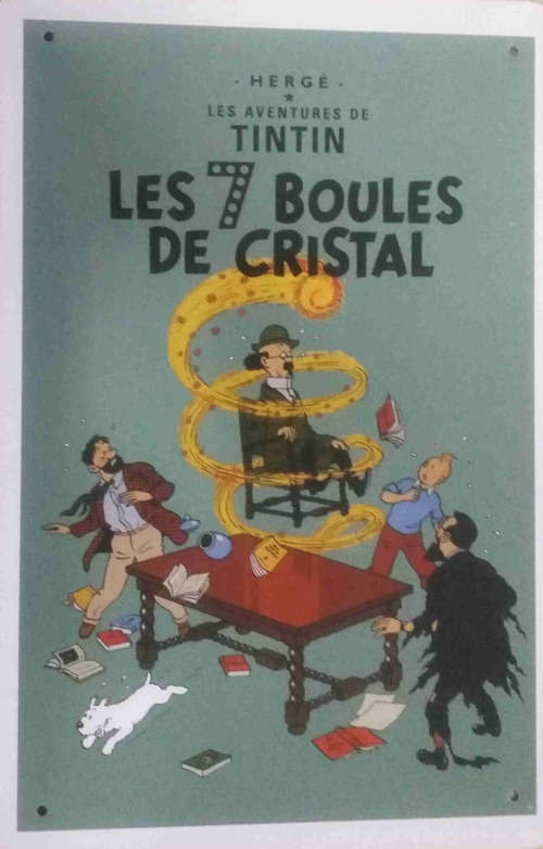 Tintin, Tintin Les 7 De Cristal vintage/ retro Marvel comics metal sign