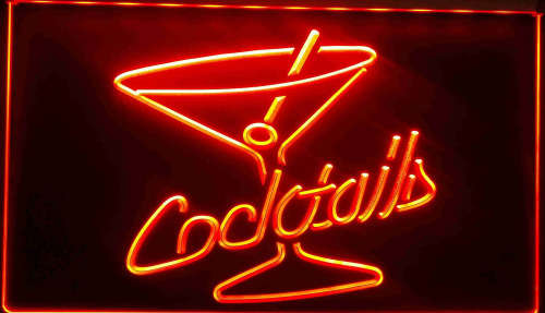 Cocktails neon electric bar sign. 220v