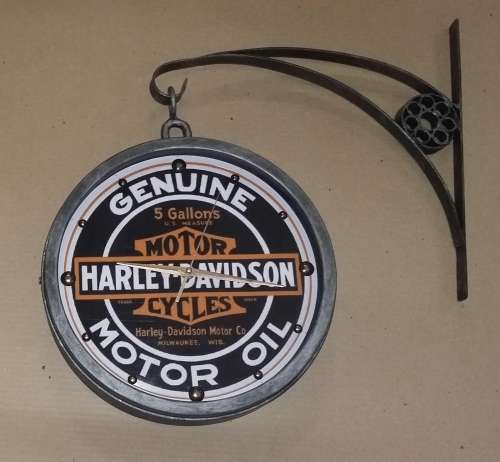 Harley Davidson double sided, station clock.