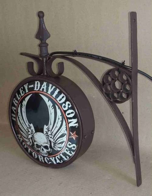 Harley Davidson Motor Cycles pub, bar, car,  man cave, garage double sided advert light. LED.