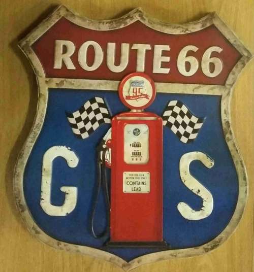 Gasoline Route 66 metal sign