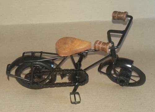 Iron bicycle.