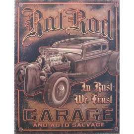 Rat Rod Garage Distressed Retro metal sign