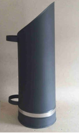 Fireplace. Torpedo Coal Scuttle black / brass trim