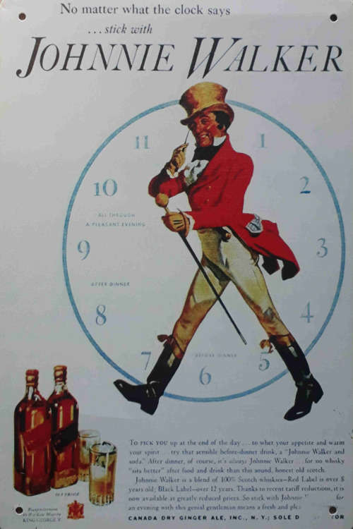 Johnnie Walker whisky vintage style metal sign
