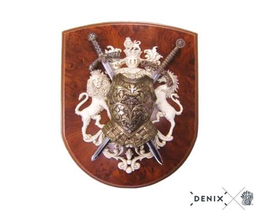 Coat of arms. Panoply with cuirass and 2 swords. Replica