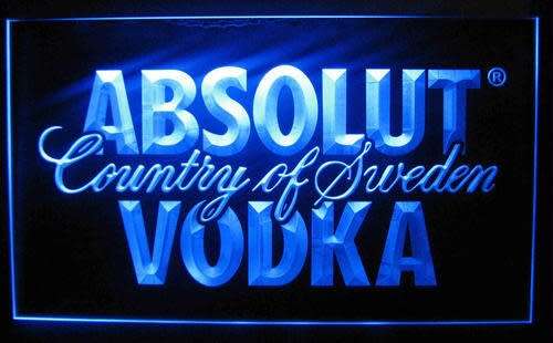 Absolut Vodka neon electric bar sign