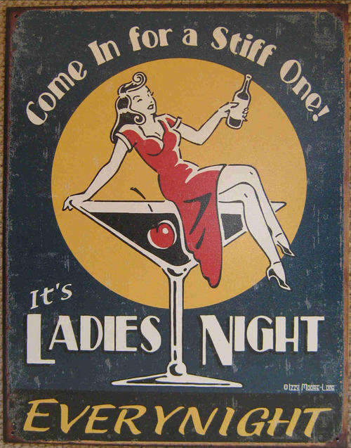 Ladies night tin sign