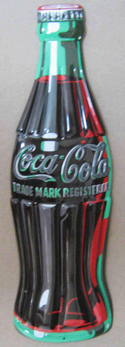 Coca Cola bottle metal sign