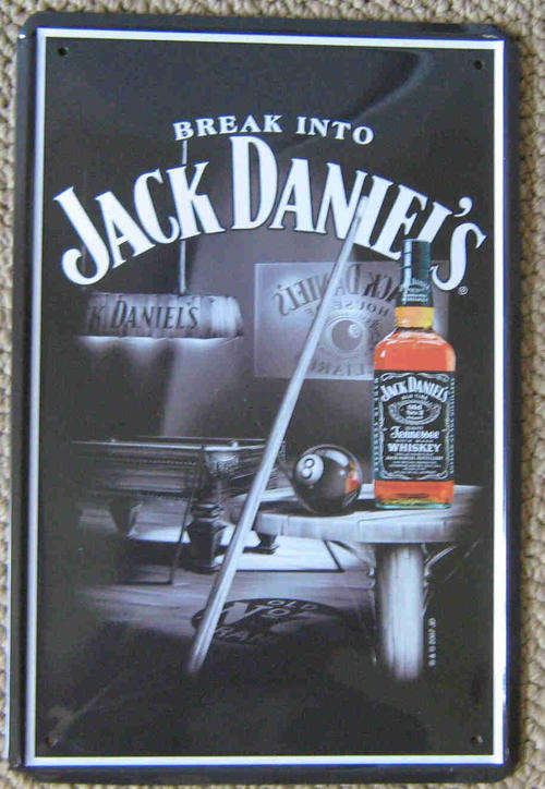 Jack Daniel old snooker metal sign