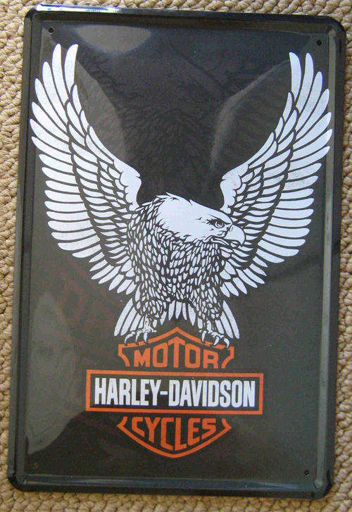 Harley Davidson Eagle vintage style metal sign.