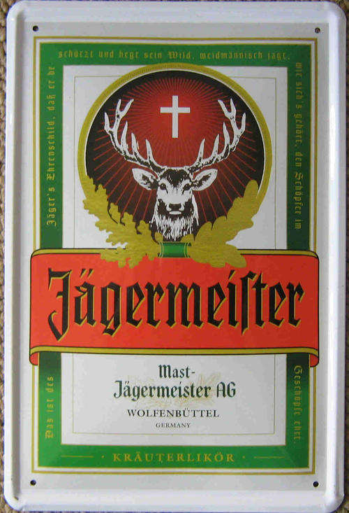 Jurgermeister vintage style metal sign