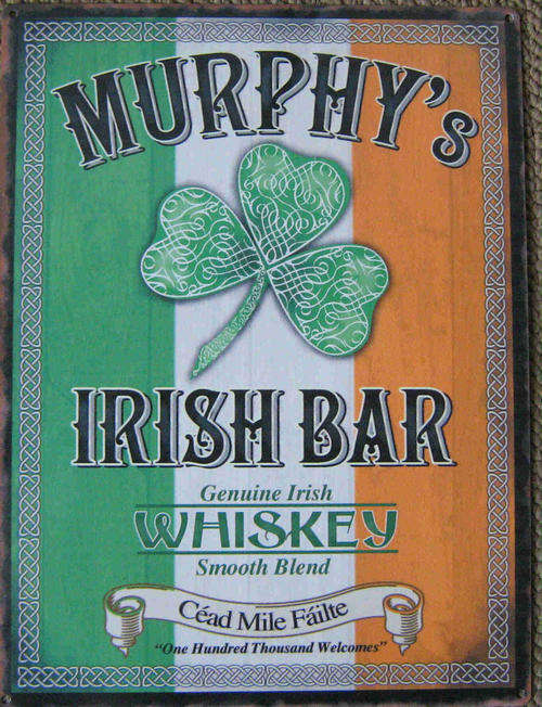 Murphy's Bar metal vintage style pub sign