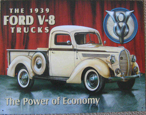 Ford pick-up trucks 1939 vintage style metal sign