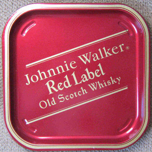 Johnnie Walker red label bar tray