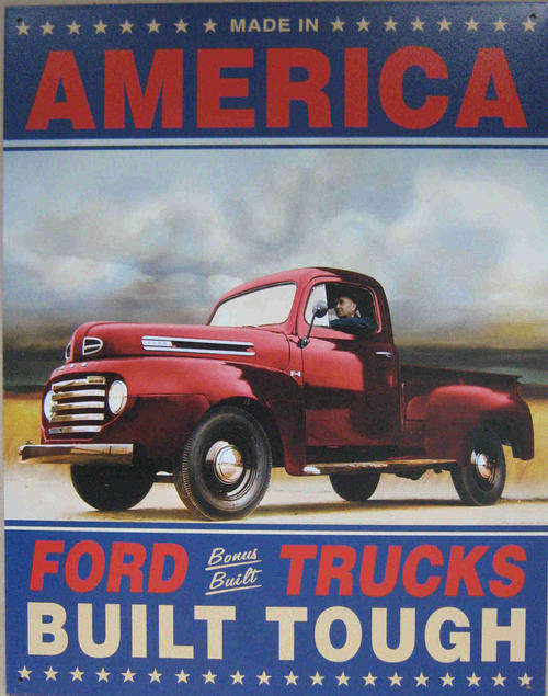 Ford trucks built tough vintage style BIG sign metal sign      mt20