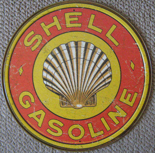Shell gasoline distressed vintage style metal sign                                     mt31