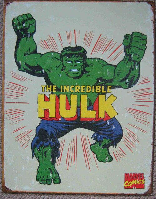 Hulk. Marvel comics. The Incredible Hulk vintage/ retro metal comic sign  mt16