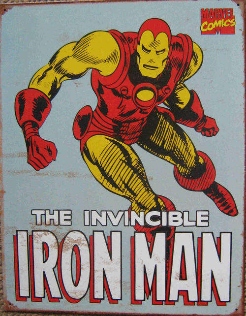 Iron Man vintage/ retro distressed metal comic sign                             mt16