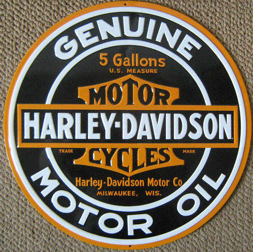 Harley Davidson embossed metal sign