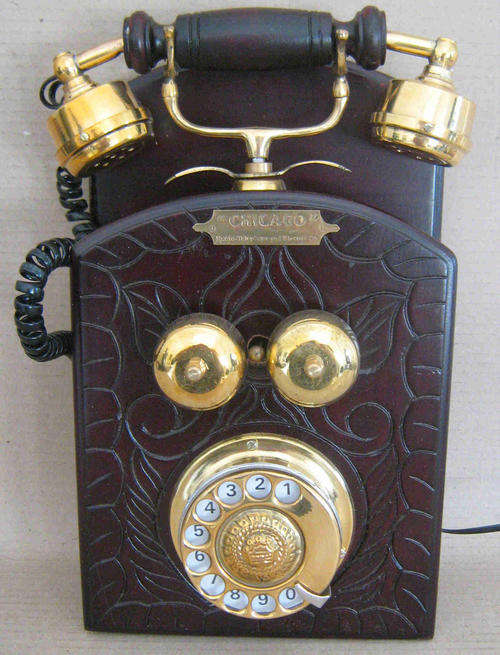 Wall wood telephone