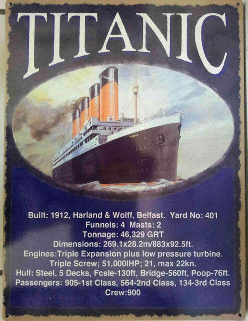 Titanic. White Star vintage style distressed metal sign                              mt17