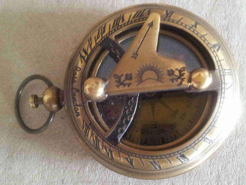 Pocket Sundial Compass Brass Antique Finish                                  nb3
