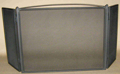Fireplace. 3 panel heavy fire screen wrought iron. 80cm                                fp3