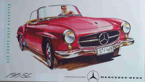 Mercedes Benz 190SL   BIG  metal sign                                       mt19