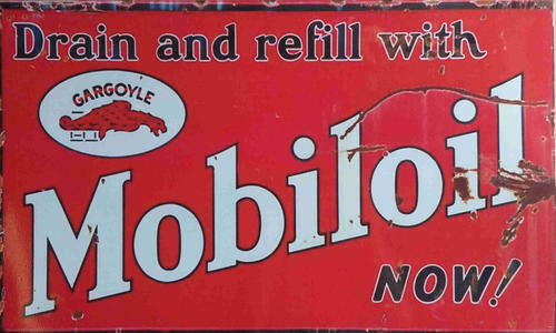 Mobil oil distressed BIG metal sign                                       mt19