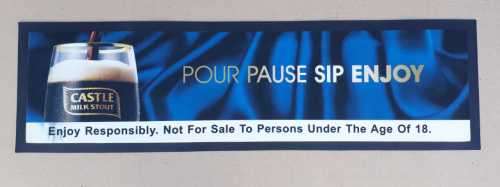 Castle milk stout bar mat, wetstop/ bar runner