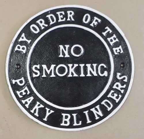 No smoking cast iron sign