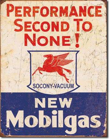 Mobilgas vintage style metal sign