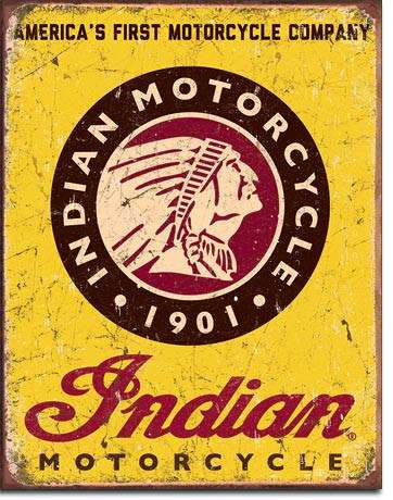 Indian motorcycles vintage style metal sign