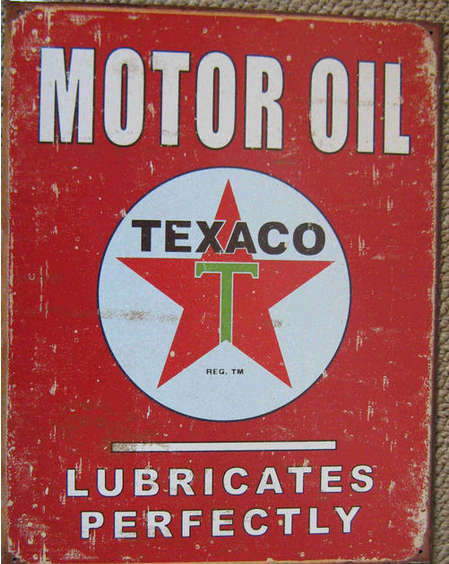 Texaco motor oil  Distressed vintage style metal sign