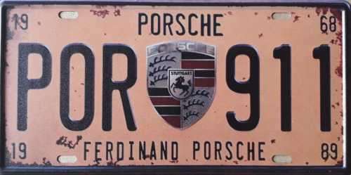 Porsche, Ferdinand metal license plate