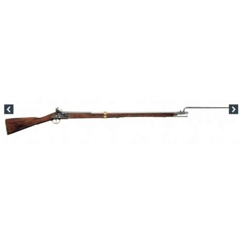 Flintlock rifle replica with bayonet non functional