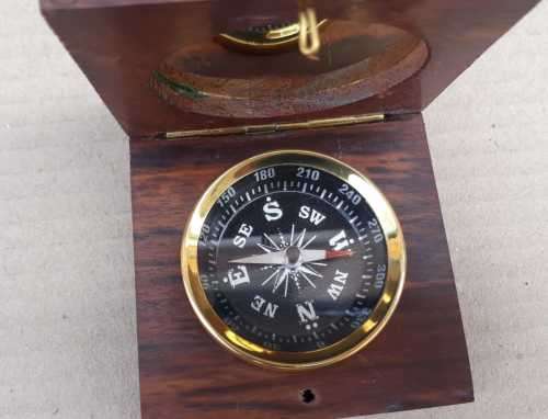 Compass fitted in a rosewood box