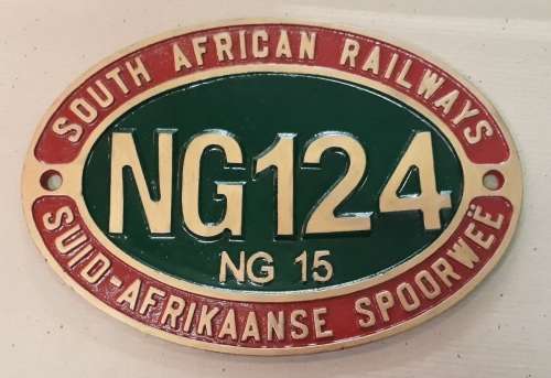 SAR. South African Railways Reproduction engine plate.