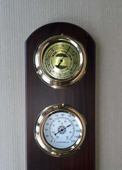 Barometer, hygrometer, thermometer and clock